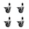 Service Caster 3.5'' Thermoplastic Rubber Swivel 1-1/2'' Expanding Stem Caster Set with Brake, 4PK SCC-EX20S3514-TPRB-PLB-112-4 - alternate 1